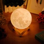 Lampe lune 3d, veilleuse led lampe d�corative avec interrupteur tactile usb rechargeable lampe de nuit ...