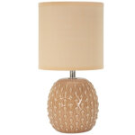 Epikasa - lampe  poser mf98, cramique, mtal, tissu, orange, 14x14x27 cm