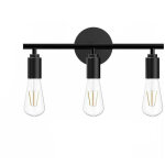 Lampe miroir salle de bain vintage noir avec 3 lumi�res, style industriel lumi�re miroir salle de bain, ...