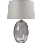 Beliani - lampe à poser moderne minimaliste base en verre abat - jour tambour en tissu gris bonelli Beliani - lampe à poser moderne minimaliste base en verre abat - jour tambour en tissu gris bonelli