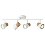 Lampe moka spot tube 4flg blanc mat / marron 4x par51, gu10, 10w, adapt� aux lampes � r�flecteur (non ...