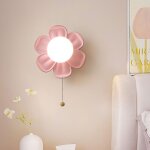 Lampe murale b�b� fleur applique murale avec interrupteur 3 couleurs temp�rature de la lampe nuit g9 ...