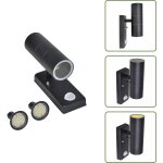 Lampe murale � led avec capteur inox forme cylindrique noir - applique murale led - �clairage ext�rieur ...