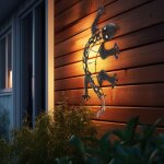 Lampes murales solaires pour l'ext�rieur figurine de jardin d'animaux figurine de lumi�re solaire gecko ...