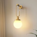 Lampe murale avec t�l�commande abat - jour en verre boule cuivre bross� pack de 2 avec ampoule rechargeable ...