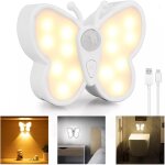 Lampe de nuit avec dtecteur de mouvement applique murale rechargeable usb portable veilleuse sans fil ...
