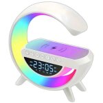 Lampe de nuit rgb s11 avec chargeur qi, radio fm, haut - parleur bluetooth, r�veil & lecteur microsd ...
