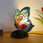 Lampe papillon tiffany lampe de table en verre teint petite lampe de chevet pour fille cadeaux de fte ...