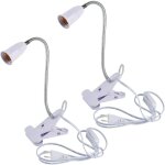 Lampe avec pince e27 2pcs lampe de bureau a pince avec interrupteur flexible pour lit lampes de table ...