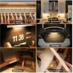 Lampe de placard 160 led sans fil, reglette led cuisine, eclairage led cuisine sous meuble, lampe � d�tecteur ...