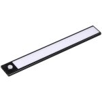 Lampe de placard led rechargeable v - tac 2, 5 w avec capteur pir, noir, 60 cm, blanc naturel, ip20