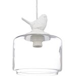 Relaxdays - lampe de plafond luminaire lampe  suspension abat - jour verre oiseau design retro dco ...