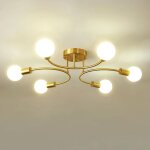 Norcks - lampe de plafond rétro luminaire plafonnier intérieur en métal lustre simple à 6 lumières plafonnier ... Norcks - lampe de plafond rétro luminaire plafonnier intérieur en métal lustre simple à 6 lumières plafonnier ...