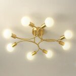 Norcks - lampe de plafond rtro luminaire plafonnier intrieur en mtal lustre simple  8 lumires plafonnier ...