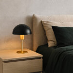 Lampe � poser poma metal en laiton mat et abat - jour noir