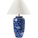 Lampe  poser en porcelaine avec motif abat - jour en lin en forme de tambour clairage chambre salon ...