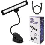 Lampe de pupitre de piano pliable  9 led de type batterie