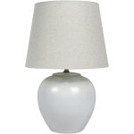 Lampe relaxdays, pied c�ramique, abat - jour tissu, e27, hxd: 45 x 30 cm, lampe de chevet avec c�ble, ...