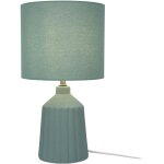 Lampe relaxdays, pied c�ramique � motifs, abat - jour tissu, e14, hxp 42x23 cm, lampe de chevet avec ...
