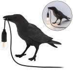 Lampe en r�sine en forme d'oiseau, corbeau, lampe led, applique murale pour chambre ou salon, d�coration ...