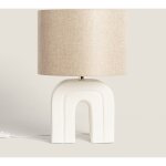 Efectoled - lampe  poser rsine et lin cira blanc gardnia