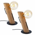 Lampe � poser, salon, lampe en bois, lampe de chevet, lampe de chevet, maison de campagne, interrupteur ...