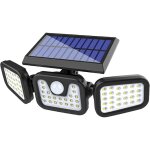 Lampes de s�curit� solaire � d�tection de mouvement, 3 t�tes orientables, projecteurs ext�rieurs solaire ...