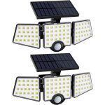Lampe de s�curit� solaire ext�rieur puissante 1200lm, projecteur ext�rieure avec d�tecteur de mouvement ...