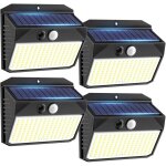 Lampe solaire , lot de 4 lumiere solaire exterieur avec d�tecteur de mouvement, 138led spot solaire ip65 ...