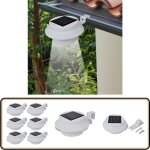 Lampes solaires 6 pcs pour clture gouttire blanc - lampe solaire - clairage extrieur - led - luminaire ...