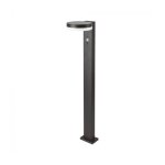 Lampadaire de jardin solaire � led v - tac avec capteur pir, 5, 5 w, corps noir, 155 x 299 x 155 mm, ...