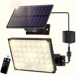 Lampe solaire ext�rieur 127 led 3 modes avec d�tecteur de mouvement - ip65 eclairage exterieur avec c�ble ...