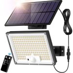 Lampe solaire d'extrieur 172 led, 3 modes, dtecteur de mouvement, ip65, projecteur solaire led avec ...