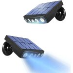 Lampe solaire exterieur, [2 pi�ces] lampe solaire exterieur detecteur de mouvement, 360� spot solaire ...