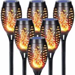Lampe solaire exterieur - 6 pices 12 led lampe solaire avec flammes ralistes, impermable lampe torche ...