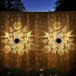 Lampe solaire exterieur decorative de jardin, lot de 2 applique murale lanterne solaire lampe de cl�ture ...