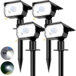 Lampe solaire exterieur detecteur de mouvement lot de 4 - spot solaire ext�rieur puissant 56 led / 3 ...