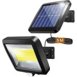 Lampe solaire ext�rieur avec d�tecteur de mouvements infrarouge, 100cob projecteur led ext�rieur avec ...