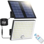 Lampe solaire ext�rieur d�tecteur de mouvement, lumi�re solaire ext�rieure avec t�l�commande, 2000 mah ...