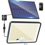 Lampe solaire exterieur detecteur de mouvement avec t�l�commande, 342 led lumiere solaire ip65 �tanche ...