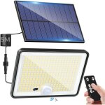 Lampe solaire exterieur detecteur de mouvement avec tlcommande, 342 led lumiere solaire ip65 tanche ...