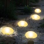 Lampes solaires d'ext�rieur �tanches en galets d�coratifs, �tanch�it� ip65, pour jardin, terrasse, cour, ...