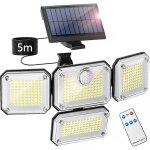 Lampe solaire exterieur, lumi�re solaire ext�rieure avec d�tecteur de mouvement, projecteur led de s�curit� ...