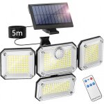 Lampe solaire exterieur, lumi�re solaire ext�rieure avec d�tecteur de mouvement, projecteur led de s�curit� ...