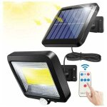Lampe solaire extrieur, lumire solaire, avec telecommande, dtecteur de mouvement tanche, 100 led ...