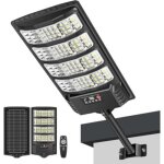 Lampe solaire exterieur, puissant lampadaire solaire 6500k eclairage exterieur avec d�tecteur de mouvement, ...