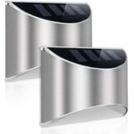 Lampe solaire extrieur puissante stainless steel applique avec etanche led lumire lampadaire eclairage ...