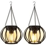 Lampe solaire exterieur suspendue, lanterne solaire exterieur m�tal avec cha�ne et crochet, ip65 �tanche ...