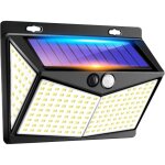 Lampe solaire ext�rieure avec d�tecteur de mouvement, 208 led, alimentation solaire, �clairage jour et ...