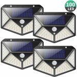 Lampe solaire ext�rieurversion puissante 4 pack100 led 2200 mah �clairage ext�rieur �tanche 270� lumi�re ...